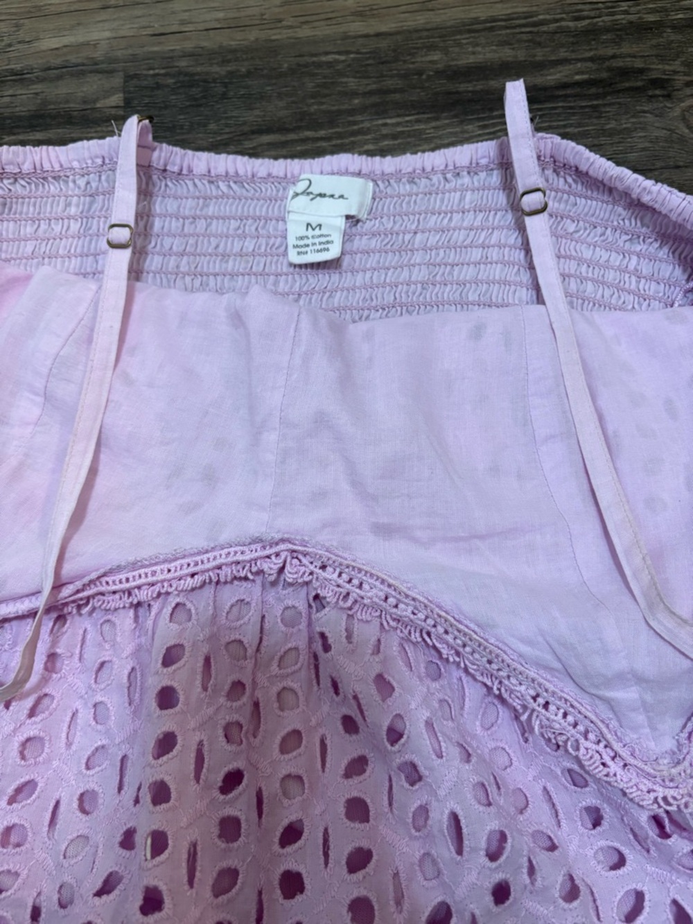 Japna Lavender Eyelet Lace Peplum Tank Top - Picture 5 of 6